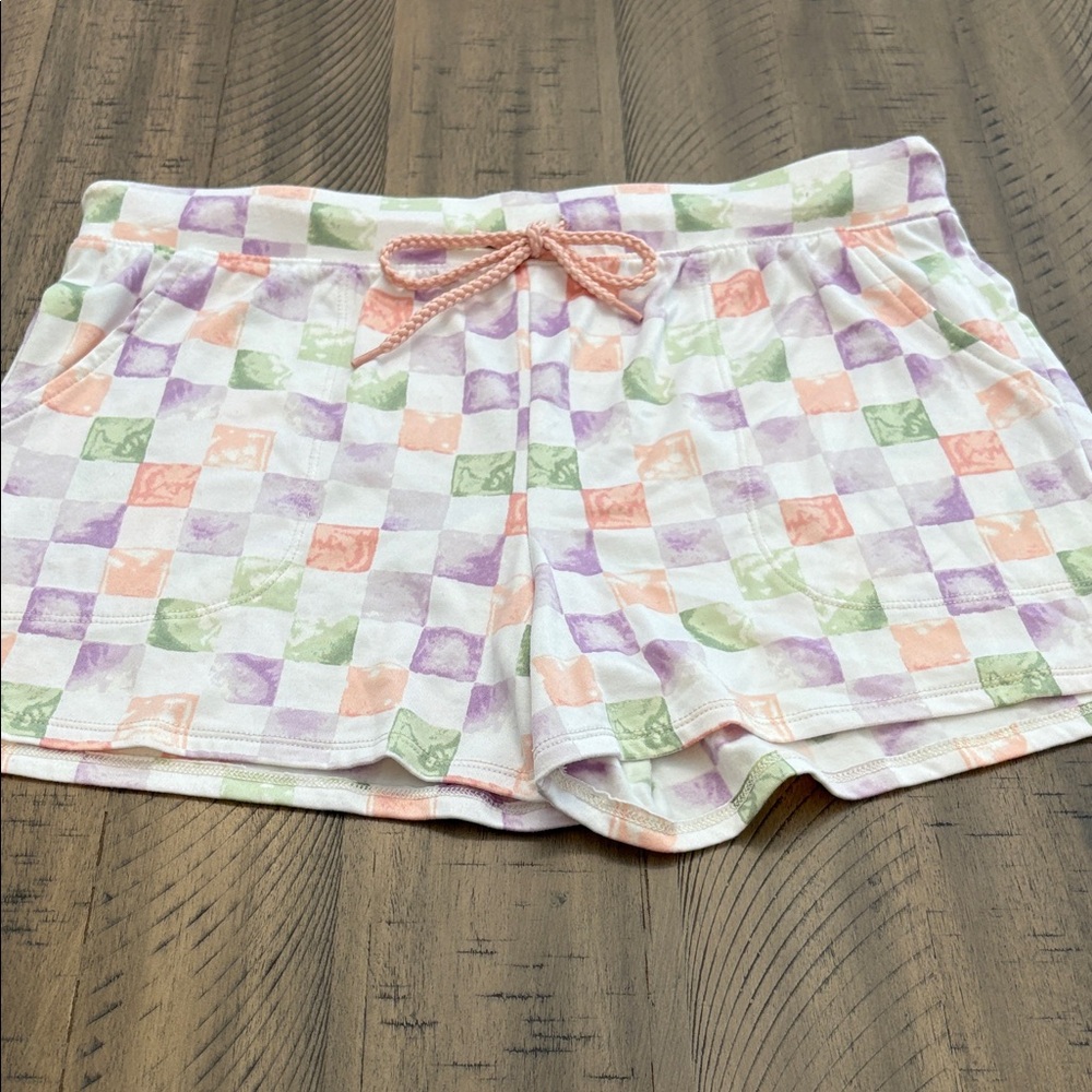 Pastel Checkered Women's Pajama Shorts